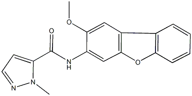 N-(2-methoxydibenzo[b,d]furan-3-yl)-1-methyl-1H-pyrazole-5-carboxamide Struktur