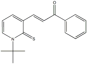 3-(1-tert-butyl-2-thioxo-1,2-dihydro-3-pyridinyl)-1-phenyl-2-propen-1-one Struktur