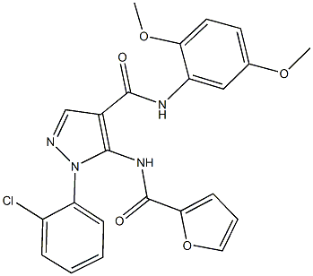 1-(2-chlorophenyl)-N-(2,5-dimethoxyphenyl)-5-(2-furoylamino)-1H-pyrazole-4-carboxamide Struktur