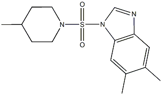 5,6-dimethyl-1-[(4-methyl-1-piperidinyl)sulfonyl]-1H-benzimidazole Struktur