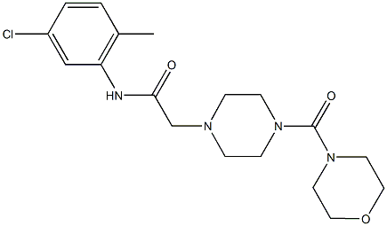 N-(5-chloro-2-methylphenyl)-2-[4-(4-morpholinylcarbonyl)-1-piperazinyl]acetamide Struktur