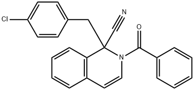 2-benzoyl-1-(4-chlorobenzyl)-1,2-dihydro-1-isoquinolinecarbonitrile Struktur