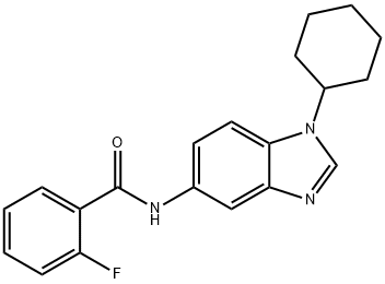 N-(1-cyclohexyl-1H-benzimidazol-5-yl)-2-fluorobenzamide Struktur