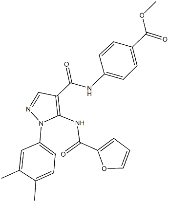 methyl 4-({[1-(3,4-dimethylphenyl)-5-(2-furoylamino)-1H-pyrazol-4-yl]carbonyl}amino)benzoate Struktur