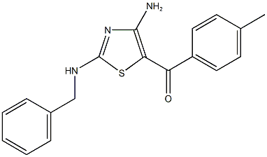 [4-amino-2-(benzylamino)-1,3-thiazol-5-yl](4-methylphenyl)methanone Struktur