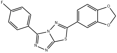 6-(1,3-benzodioxol-5-yl)-3-(4-fluorophenyl)[1,2,4]triazolo[3,4-b][1,3,4]thiadiazole Struktur