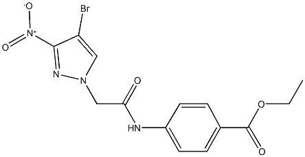 ethyl 4-[({4-bromo-3-nitro-1H-pyrazol-1-yl}acetyl)amino]benzoate Struktur