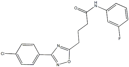 4-[3-(4-chlorophenyl)-1,2,4-oxadiazol-5-yl]-N-(3-fluorophenyl)butanamide Struktur