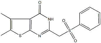 5,6-dimethyl-2-[(phenylsulfonyl)methyl]thieno[2,3-d]pyrimidin-4(3H)-one Struktur