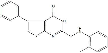 5-phenyl-2-(2-toluidinomethyl)thieno[2,3-d]pyrimidin-4(3H)-one Struktur