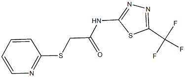 2-(2-pyridinylsulfanyl)-N-[5-(trifluoromethyl)-1,3,4-thiadiazol-2-yl]acetamide Struktur