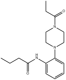 N-[2-(4-propionyl-1-piperazinyl)phenyl]butanamide Struktur