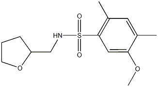 5-methoxy-2,4-dimethyl-N-(tetrahydro-2-furanylmethyl)benzenesulfonamide Struktur