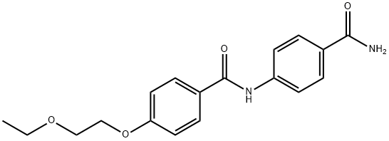 N-[4-(aminocarbonyl)phenyl]-4-(2-ethoxyethoxy)benzamide Struktur