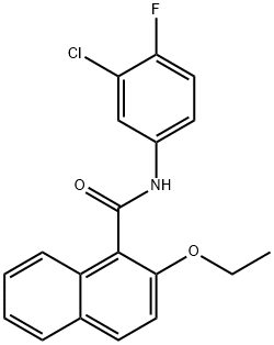 N-(3-chloro-4-fluorophenyl)-2-ethoxy-1-naphthamide Struktur