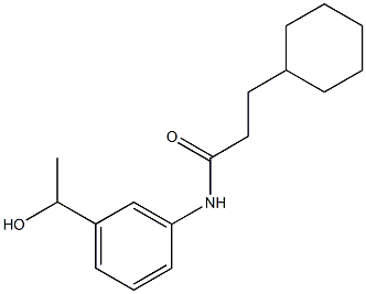 3-cyclohexyl-N-[3-(1-hydroxyethyl)phenyl]propanamide Struktur