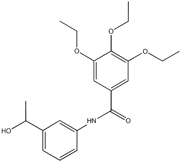 3,4,5-triethoxy-N-[3-(1-hydroxyethyl)phenyl]benzamide Struktur