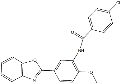 N-[5-(1,3-benzoxazol-2-yl)-2-methoxyphenyl]-4-chlorobenzamide Struktur