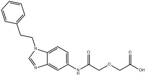 (2-oxo-2-{[1-(2-phenylethyl)-1H-benzimidazol-5-yl]amino}ethoxy)acetic acid Struktur