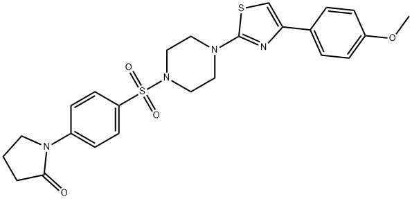 1-[4-({4-[4-(4-methoxyphenyl)-1,3-thiazol-2-yl]-1-piperazinyl}sulfonyl)phenyl]-2-pyrrolidinone Struktur