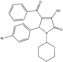 4-benzoyl-5-(4-bromophenyl)-1-cyclohexyl-3-hydroxy-1,5-dihydro-2H-pyrrol-2-one Struktur