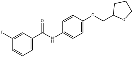 3-fluoro-N-[4-(tetrahydro-2-furanylmethoxy)phenyl]benzamide Struktur