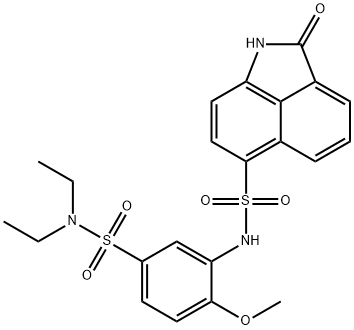 N-{5-[(diethylamino)sulfonyl]-2-methoxyphenyl}-2-oxo-1,2-dihydrobenzo[cd]indole-6-sulfonamide Struktur