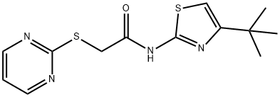 N-(4-tert-butyl-1,3-thiazol-2-yl)-2-(2-pyrimidinylsulfanyl)acetamide Struktur