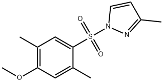 2,5-dimethyl-4-[(3-methyl-1H-pyrazol-1-yl)sulfonyl]phenyl methyl ether Struktur