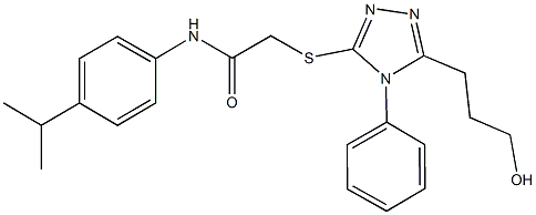 2-{[5-(3-hydroxypropyl)-4-phenyl-4H-1,2,4-triazol-3-yl]sulfanyl}-N-(4-isopropylphenyl)acetamide Struktur