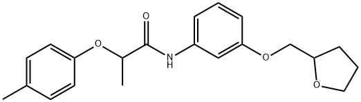 2-(4-methylphenoxy)-N-[3-(tetrahydro-2-furanylmethoxy)phenyl]propanamide Struktur