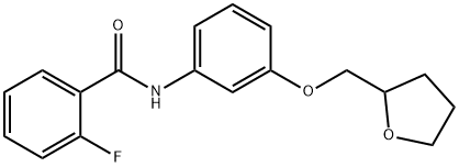 2-fluoro-N-[3-(tetrahydro-2-furanylmethoxy)phenyl]benzamide Struktur