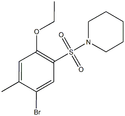 4-bromo-5-methyl-2-(1-piperidinylsulfonyl)phenyl ethyl ether Struktur