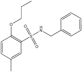 N-benzyl-5-methyl-2-propoxybenzenesulfonamide Struktur