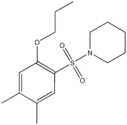 4,5-dimethyl-2-(1-piperidinylsulfonyl)phenyl propyl ether Struktur