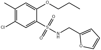 5-chloro-N-(2-furylmethyl)-4-methyl-2-propoxybenzenesulfonamide Struktur