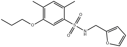 N-(2-furylmethyl)-2,4-dimethyl-5-propoxybenzenesulfonamide Struktur