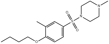 butyl 2-methyl-4-[(4-methyl-1-piperazinyl)sulfonyl]phenyl ether Struktur