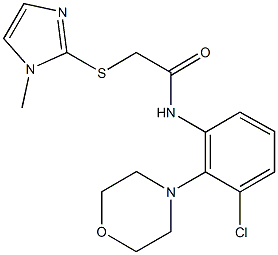 N-[3-chloro-2-(4-morpholinyl)phenyl]-2-[(1-methyl-1H-imidazol-2-yl)sulfanyl]acetamide Struktur