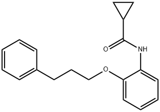 N-[2-(3-phenylpropoxy)phenyl]cyclopropanecarboxamide Struktur