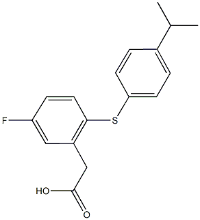 {5-fluoro-2-[(4-isopropylphenyl)sulfanyl]phenyl}acetic acid Struktur