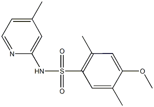 4-methoxy-2,5-dimethyl-N-(4-methyl-2-pyridinyl)benzenesulfonamide Struktur