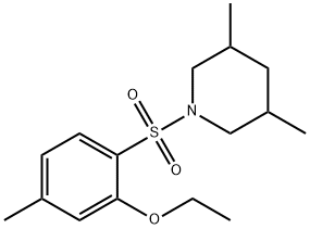 2-[(3,5-dimethyl-1-piperidinyl)sulfonyl]-5-methylphenyl ethyl ether Struktur