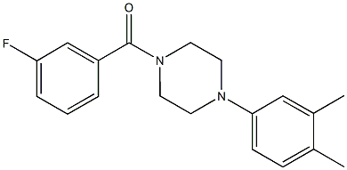 1-(3,4-dimethylphenyl)-4-(3-fluorobenzoyl)piperazine Struktur