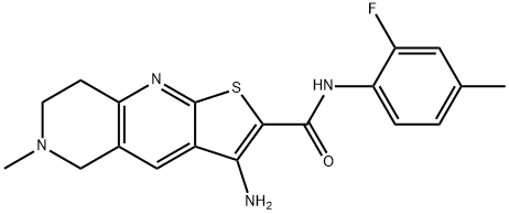 3-amino-N-(2-fluoro-4-methylphenyl)-6-methyl-5,6,7,8-tetrahydrothieno[2,3-b][1,6]naphthyridine-2-carboxamide Struktur