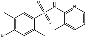 4-bromo-2,5-dimethyl-N-(3-methyl-2-pyridinyl)benzenesulfonamide Struktur