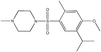 2-isopropyl-5-methyl-4-[(4-methyl-1-piperazinyl)sulfonyl]phenyl methyl ether Struktur