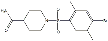 1-[(4-bromo-2,5-dimethylphenyl)sulfonyl]-4-piperidinecarboxamide Struktur