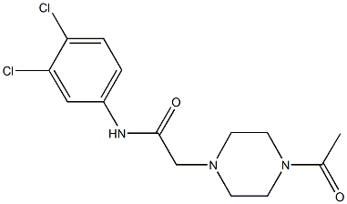 2-(4-acetyl-1-piperazinyl)-N-(3,4-dichlorophenyl)acetamide Struktur