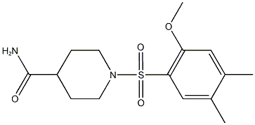 1-[(2-methoxy-4,5-dimethylphenyl)sulfonyl]-4-piperidinecarboxamide Struktur